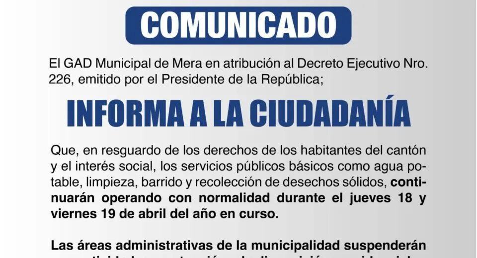 El Municipio de Mera informa a la ciudadanía